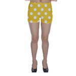 Polka Dots - White on Banana Yellow Skinny Shorts