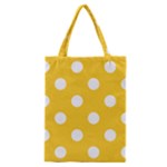 Polka Dots - White on Banana Yellow Classic Tote Bag