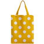 Polka Dots - White on Banana Yellow Zipper Classic Tote Bag