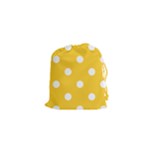 Polka Dots - White on Banana Yellow Drawstring Pouch (XS)