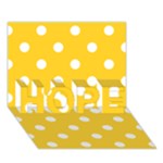 Polka Dots - White on Banana Yellow HOPE 3D Greeting Card (7x5)