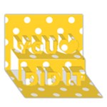 Polka Dots - White on Banana Yellow You Did It 3D Greeting Card (7x5)