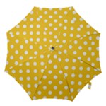 Polka Dots - White on Banana Yellow Hook Handle Umbrella (Large)