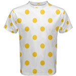 Polka Dots - Banana Yellow on White Men s Cotton Tee