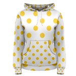 Polka Dots - Banana Yellow on White Women s Pullover Hoodie