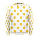 Polka Dots - Banana Yellow on White Men s Sweatshirt