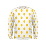 Polka Dots - Banana Yellow on White Kid s Sweatshirt