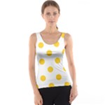 Polka Dots - Banana Yellow on White Tank Top