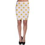 Polka Dots - Banana Yellow on White Bodycon Skirt