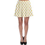 Polka Dots - Banana Yellow on White Skater Skirt