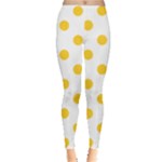 Polka Dots - Banana Yellow on White Women s Leggings