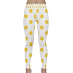 Polka Dots - Banana Yellow on White Yoga Leggings