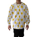 Polka Dots - Banana Yellow on White Hooded Wind Breaker (Kids)