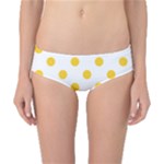 Polka Dots - Banana Yellow on White Classic Bikini Bottoms