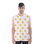 Polka Dots - Banana Yellow on White Men s Basketball Tank Top