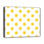 Polka Dots - Banana Yellow on White Deluxe Canvas 20  x 16  (Stretched)