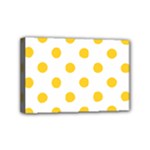 Polka Dots - Banana Yellow on White Mini Canvas 6  x 4  (Stretched)