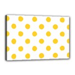 Polka Dots - Banana Yellow on White Canvas 18  x 12  (Stretched)