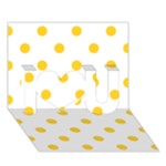 Polka Dots - Banana Yellow on White I Love You 3D Greeting Card (7x5)