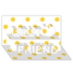 Polka Dots - Banana Yellow on White Best Friends 3D Greeting Card (8x4)