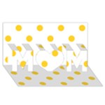Polka Dots - Banana Yellow on White MOM 3D Greeting Card (8x4)
