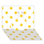 Polka Dots - Banana Yellow on White Apple 3D Greeting Card (7x5)