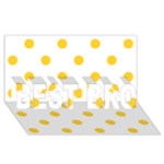 Polka Dots - Banana Yellow on White BEST BRO 3D Greeting Card (8x4)