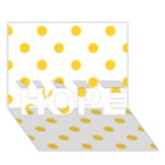 Polka Dots - Banana Yellow on White HOPE 3D Greeting Card (7x5)