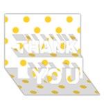 Polka Dots - Banana Yellow on White THANK YOU 3D Greeting Card (7x5)