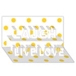 Polka Dots - Banana Yellow on White Laugh Live Love 3D Greeting Card (8x4)
