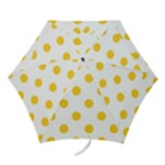 Polka Dots - Banana Yellow on White Mini Umbrella