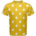 Polka Dots - White on Deep Lemon Yellow Men s Cotton Tee