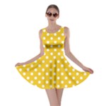 Polka Dots - White on Deep Lemon Yellow Skater Dress