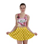 Polka Dots - White on Deep Lemon Yellow Mini Skirt