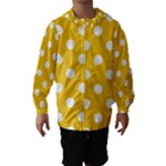 Polka Dots - White on Deep Lemon Yellow Hooded Wind Breaker (Kids)
