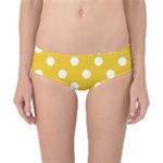 Polka Dots - White on Deep Lemon Yellow Classic Bikini Bottoms