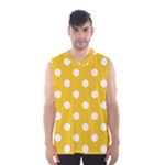 Polka Dots - White on Deep Lemon Yellow Men s Basketball Tank Top