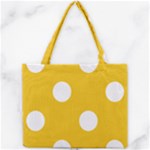 Polka Dots - White on Deep Lemon Yellow Mini Tote Bag