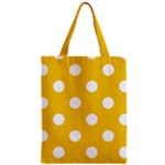 Polka Dots - White on Deep Lemon Yellow Zipper Classic Tote Bag