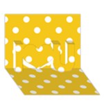 Polka Dots - White on Deep Lemon Yellow I Love You 3D Greeting Card (7x5)