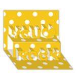 Polka Dots - White on Deep Lemon Yellow You Rock 3D Greeting Card (7x5)