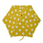 Polka Dots - White on Deep Lemon Yellow Mini Umbrella