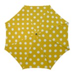 Polka Dots - White on Deep Lemon Yellow Golf Umbrella