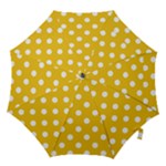 Polka Dots - White on Deep Lemon Yellow Hook Handle Umbrella (Medium)