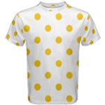 Polka Dots - Deep Lemon Yellow on White Men s Cotton Tee