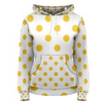 Polka Dots - Deep Lemon Yellow on White Women s Pullover Hoodie