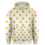 Polka Dots - Deep Lemon Yellow on White Men s Zipper Hoodie