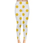 Polka Dots - Deep Lemon Yellow on White Women s Leggings