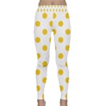 Polka Dots - Deep Lemon Yellow on White Yoga Leggings