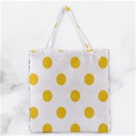 Polka Dots - Deep Lemon Yellow on White Grocery Tote Bag